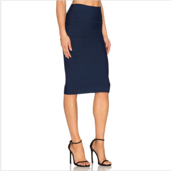 BCBGMaxAzria Dresses & Skirts - BCBG Alexa Sweater Skirt Bodycon Bandage Navy Blue